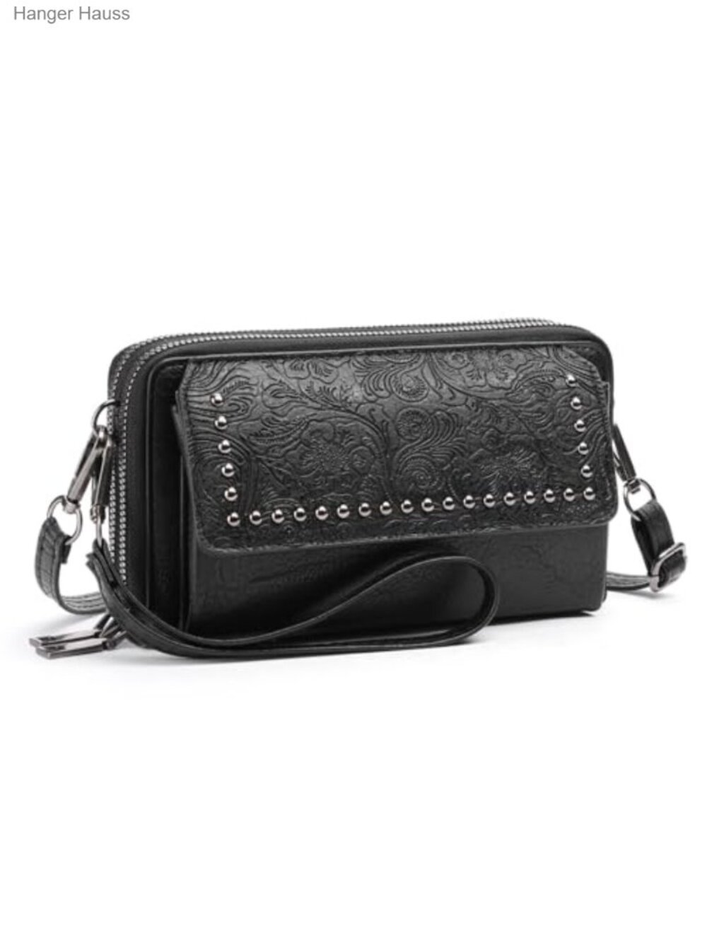 PU Leather Crossbody Bag with Phone Pocket, Card Slots, Adjustable Strap